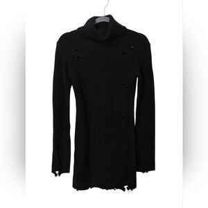 Lovers + friends NWT keeney dress Black XS distressed Wool Frayed Holiday